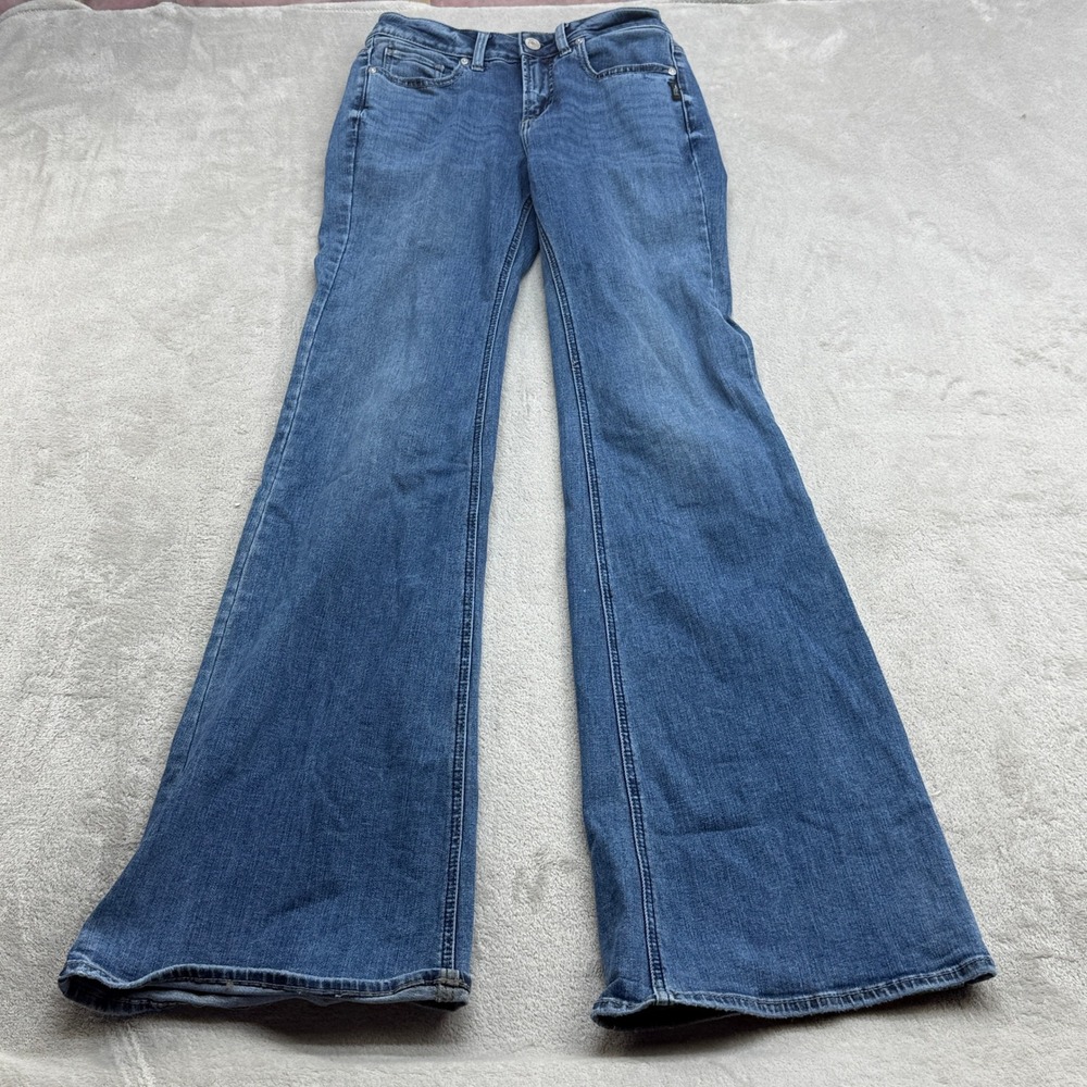 Silver Jeans Co Suki Flare Women 27x35 Blue Mid Wash Stretch Western Retro Denim